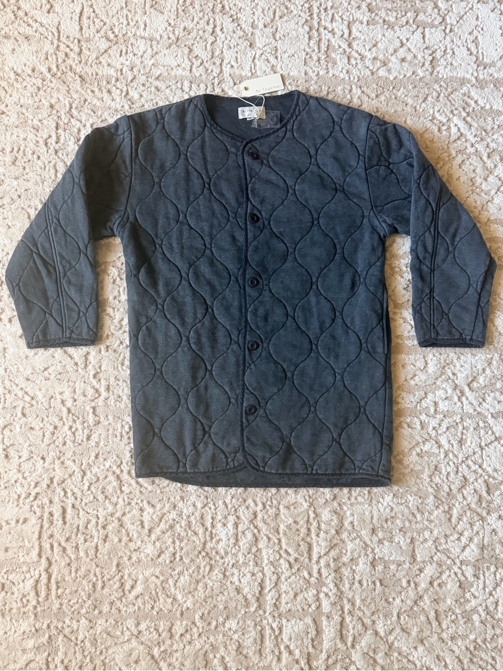 By Together Quilted Button-Front Woman’s Top - Charcoal